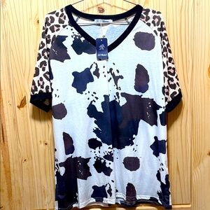 Leopard Print V-Neck Women's Top